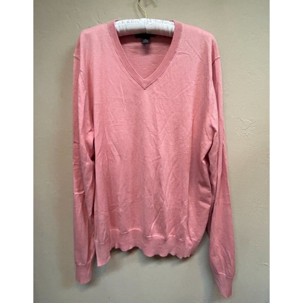 The Men's Store Bloomingdale's Cashmere Blend V-Neck Pullover Sweater XL Peach